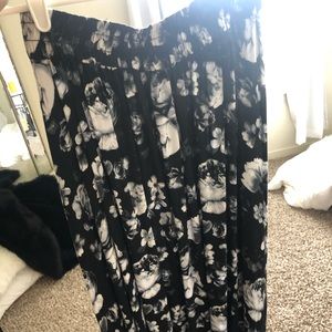 Midi long floral skirt